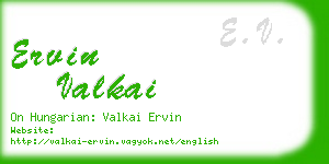 ervin valkai business card